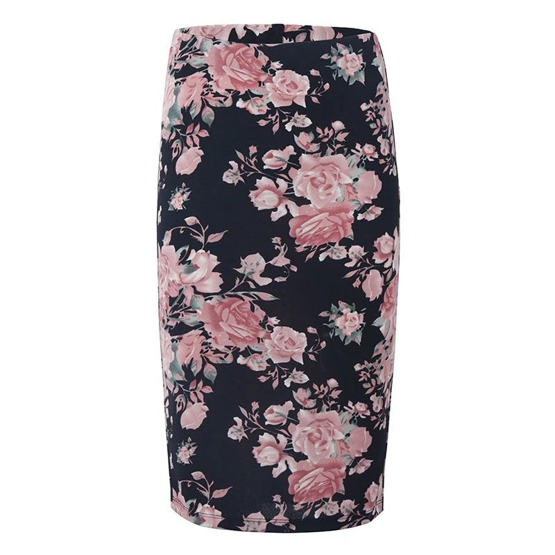 

Timtex Pencil Skirt Midi Floral Solid Printed Skirts Women Pencil Sexy Skirt Ladies