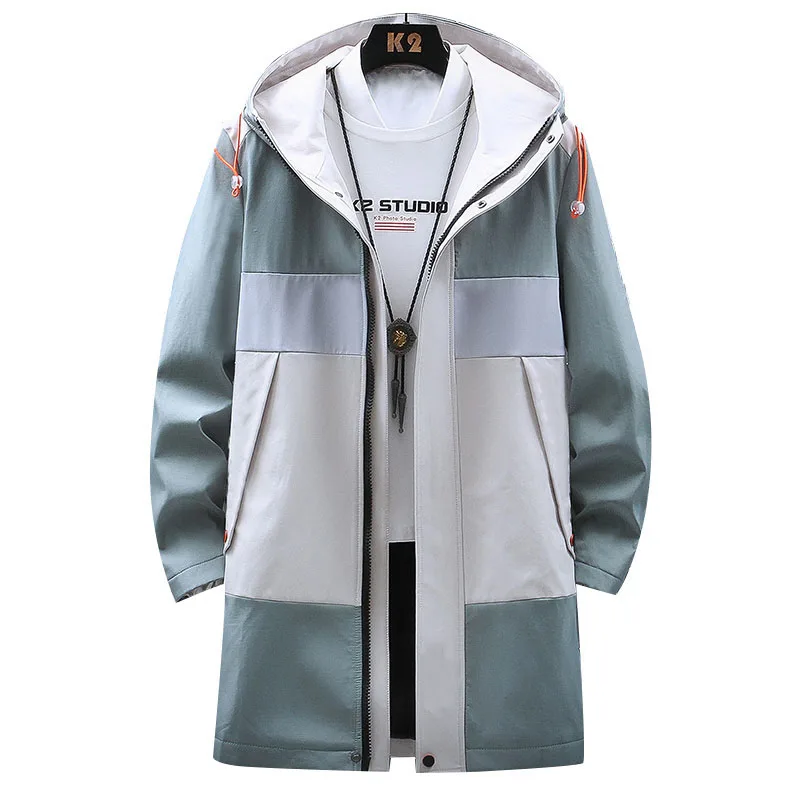 

2020 The Fashion long coats Autumn Zipper Windproof Slim trench coat men Large Size Hip Hop Jackets coat men