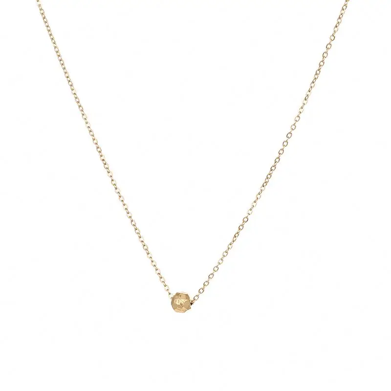 

Simple Design High Quality Gold Plated Bead Stainless Steel Chain Adjustable Pendant Necklace