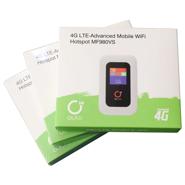 

4G Mobile Mini Wifi Router Hotspot Mifis with 2100 3000mah Battery + Display, White