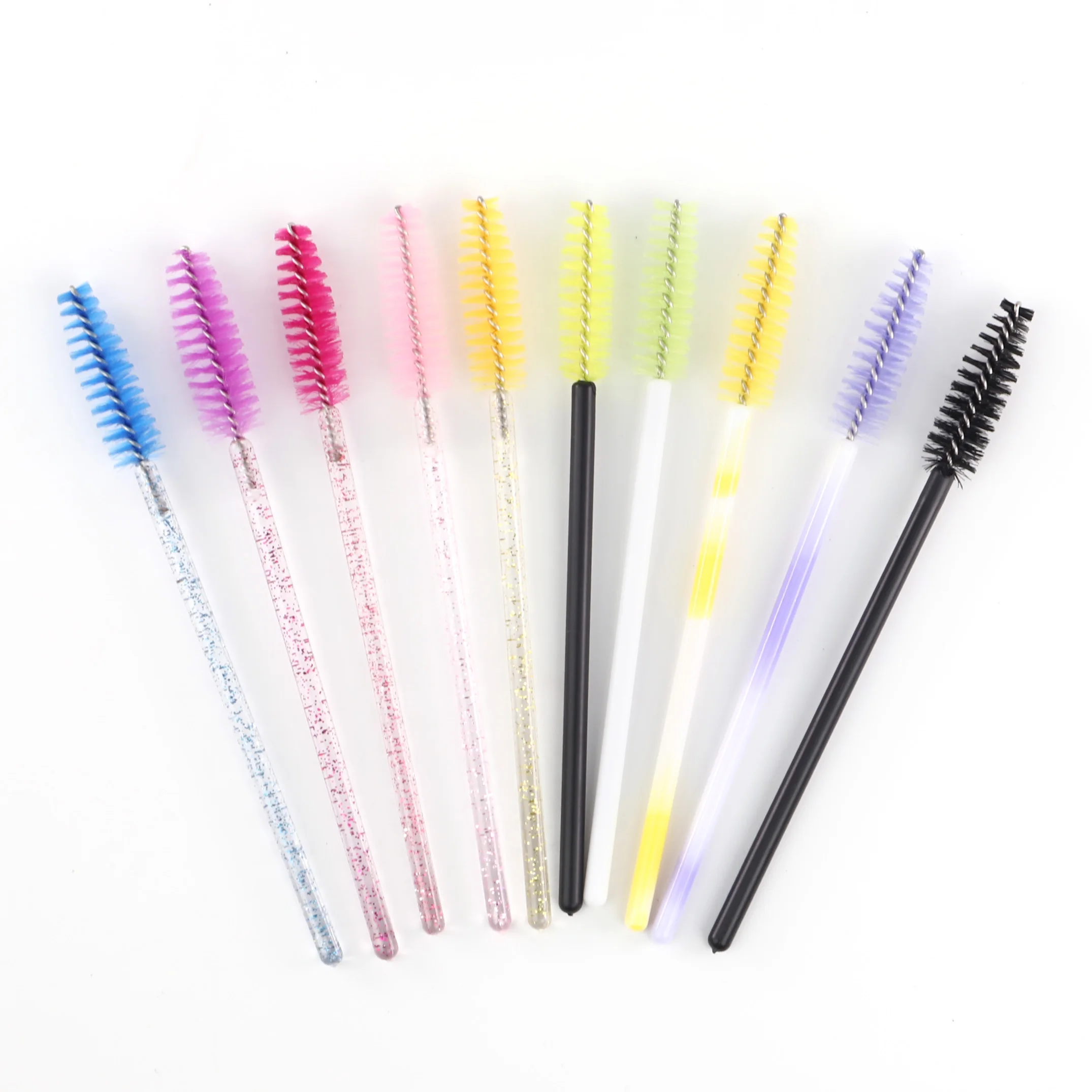 

24 hours after service disposable eyebrow brush disposable plastic bamboo spoolie 50pcs per set spoolie brush, Colorful