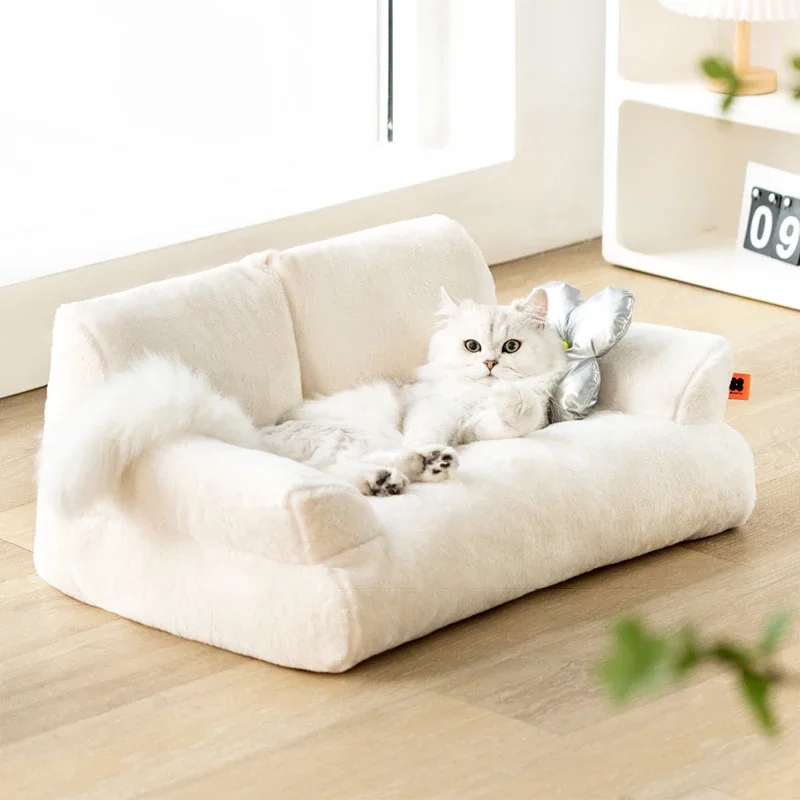 

Luxury Fluffy Super Soft Kitten House Cat Nest Pet Articles Bed Sofa Furniture Dogs Cats Basket Kennel House Cat Products