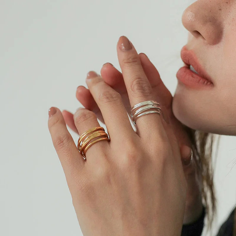 

Vershal New Arrival 18K Gold Plated Fashion Opening Adjustable Minimalist Metal Ring Jewelry
