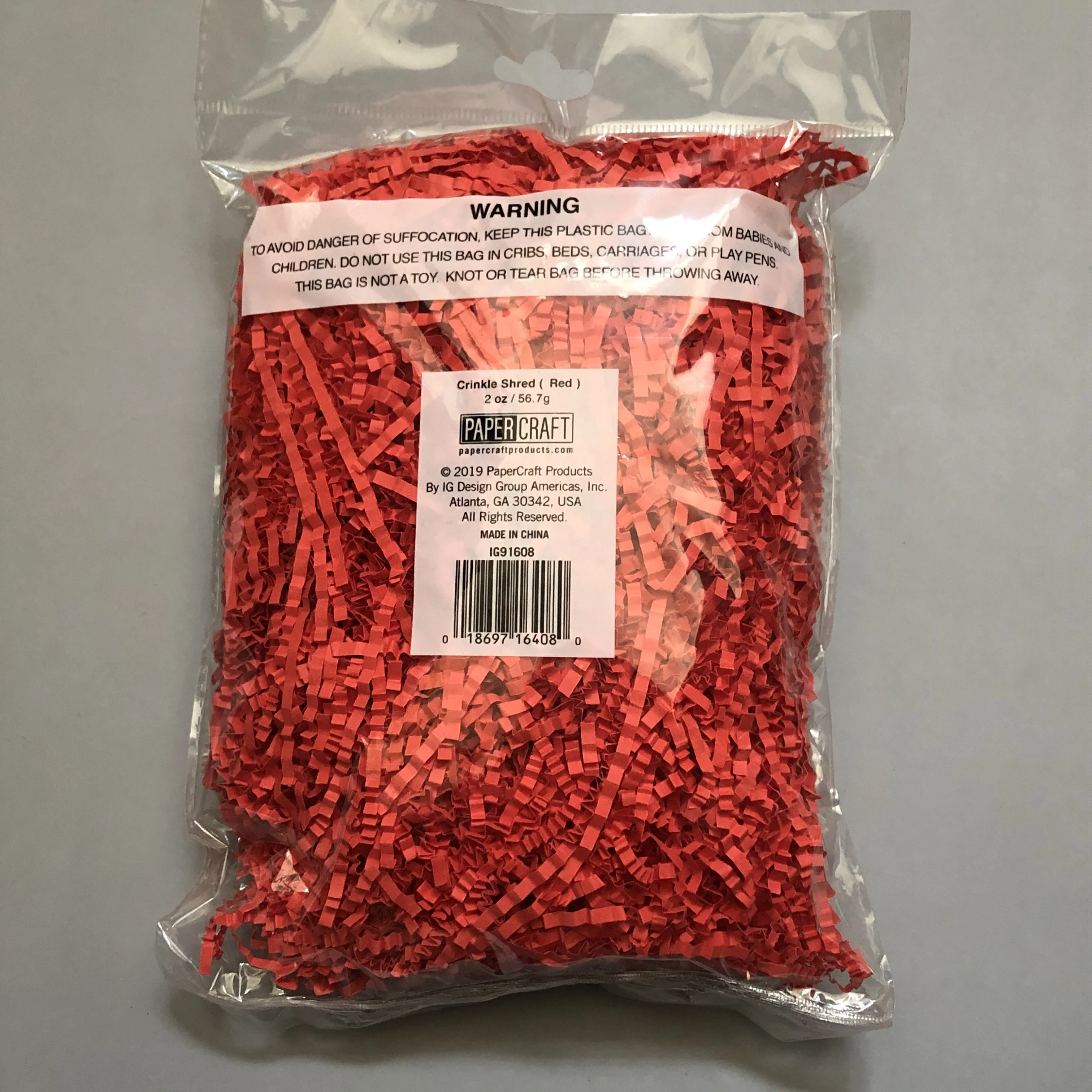
Christmas red color crinkle shredded paper for holiday 