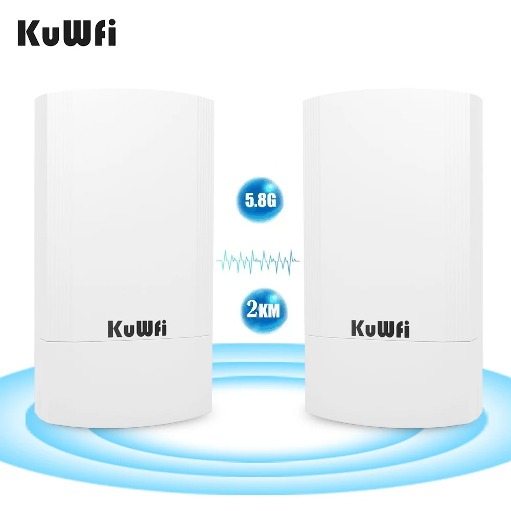 

2KM long range KuWFi 900Mbps CPE 5.8G Wireless Repeater AP Bridge Point to Point Waterproof Wireless wifi bridge for outdoor