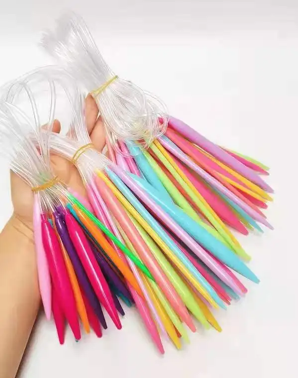 

12PCS/set Wholesale DIY Round Circular ABS Plastic colorful Knitting Needles