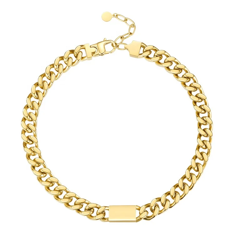 Latest High Quality 18K Gold Plated Stainless Steel Jewelry Thick Chain Hiphop Punk Necklace P203175