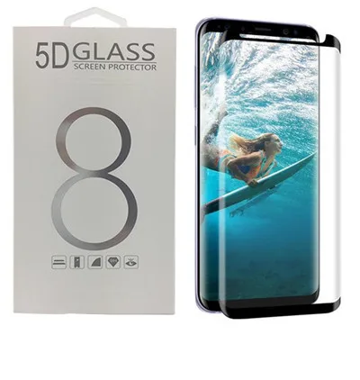

Case Friendly 3D Curved 9H Tempered Glass Screen Protector For Samsung Galaxy S21 Plus S9 S10 Plus Note 20 For Huawei P30 40 Pro, Black white