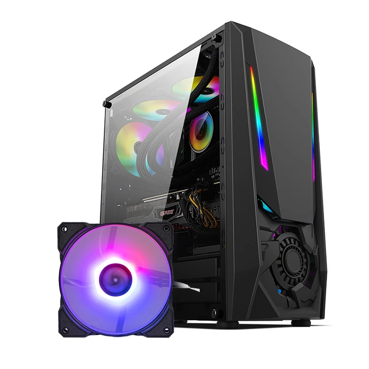 

small gaming desktop computer cases & towers cpu fan rgb matx casing shell case e-sports atx pc computer cases