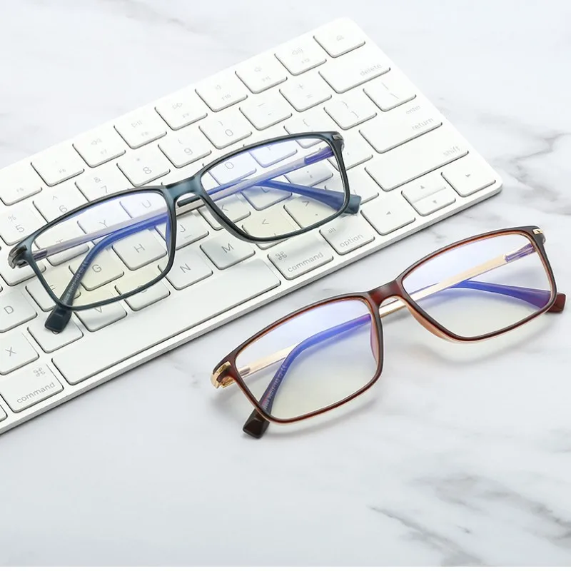 

Jiuling Eyewear wholesale custom tr90 frames optical eyeglasses men myopia glasses rectangle frame anti blue light eyeglass