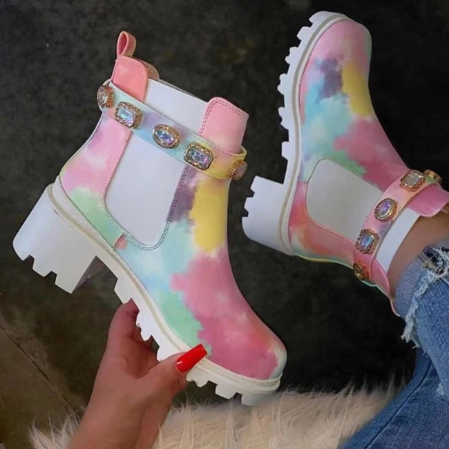 

Fashion Rhinestone Designer Colorful Boots Woman 2021, Fashion Ladies Custom Winter Boots