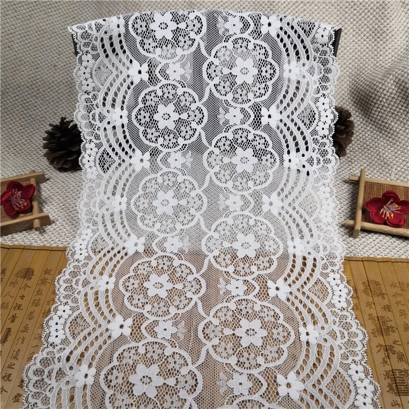 

Width 23.5cm Latest design stretch wide lace for women underwear, Dyeable