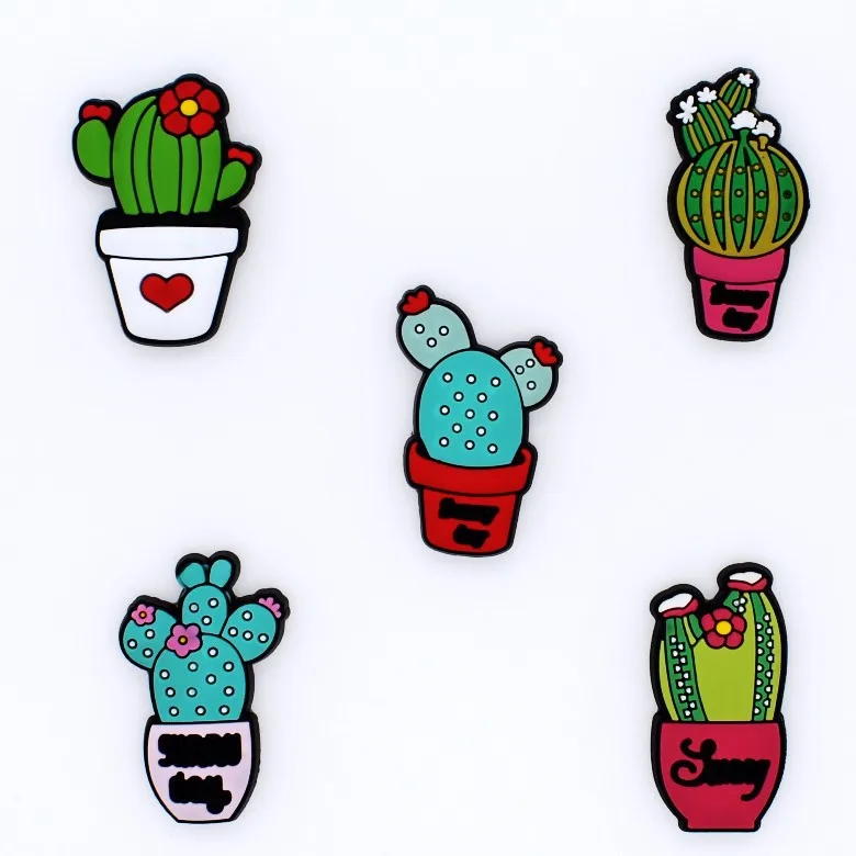 

Fashion design factory price cheap new soft pvc cactus croc charms, Custom