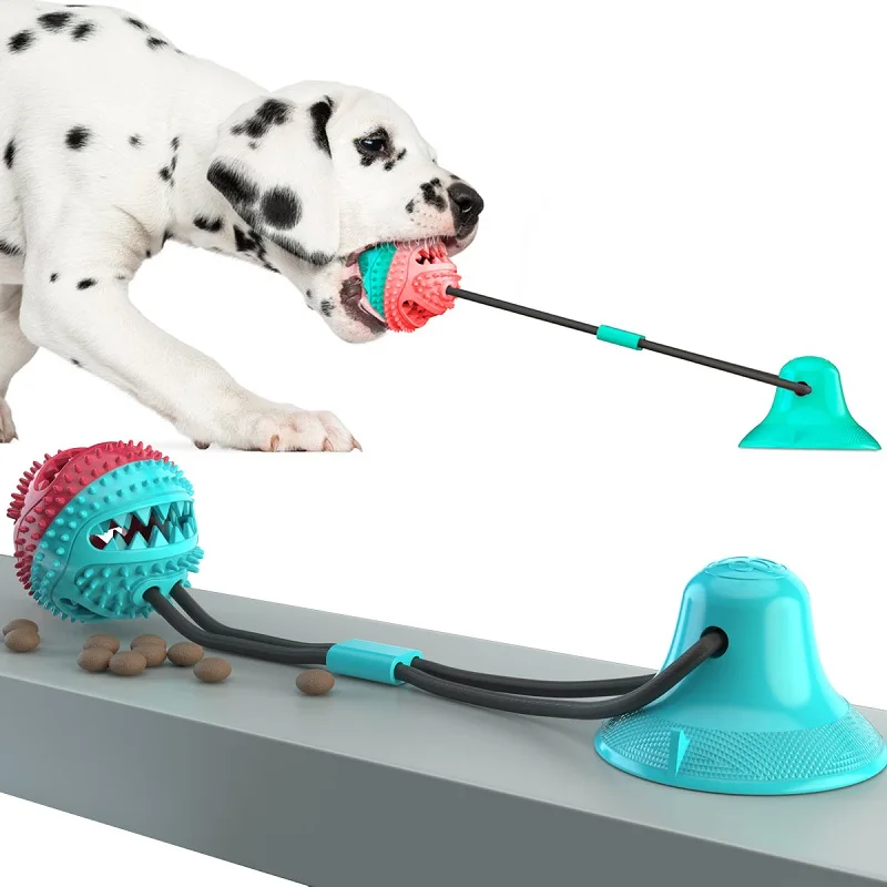 

Amazon hot selling Interactive Dog Bite Chew Ball on Rope Dog Toy with Suction Cup Dog Rope Toy pet, Red+blue / red+white