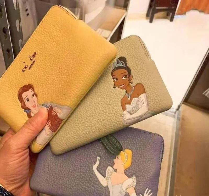 

2021 Famous Brand Designer Purse With Princess Tiana Belle Cinderella Handbag Purses And Wallet Pouch Set For Women, Multi