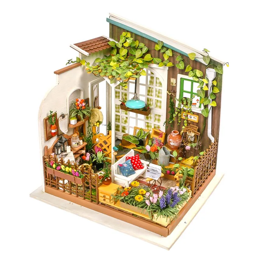 

Robotime Rolife DG108 Miller's flower house Wood Crafts 3D Wooden Puzzle DIY Miniature Doll House for Dropshipping