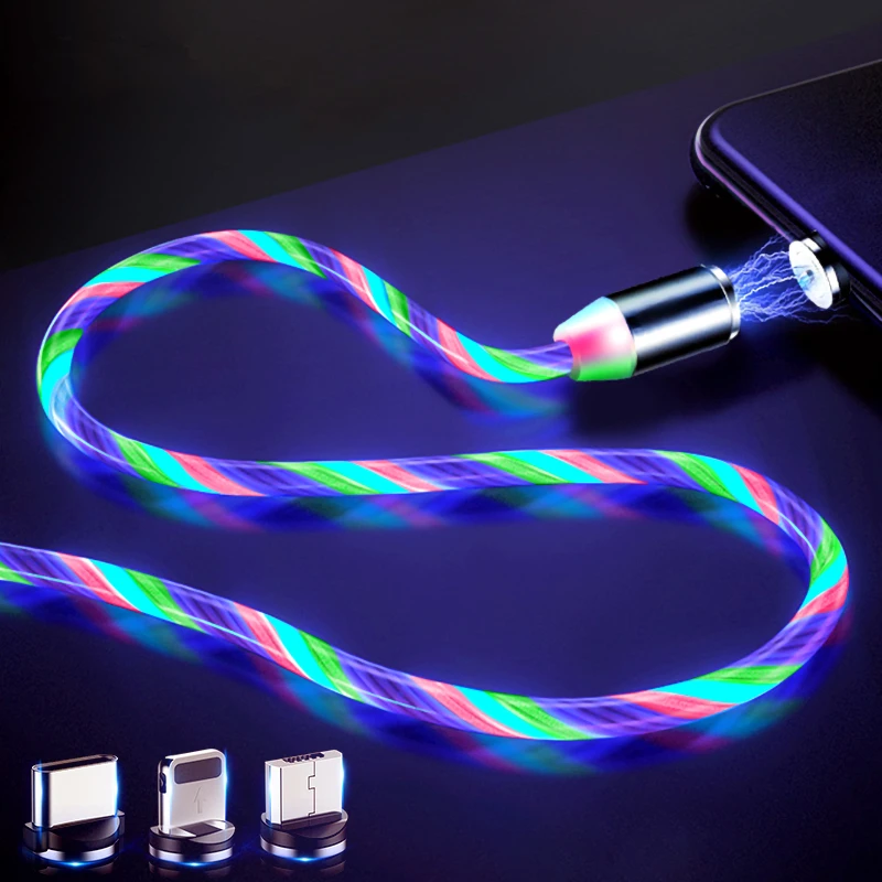 

Flow LED Light 3 in 1 Quick Charge Phone Magnetic Charging Cable, Blue / red/ green