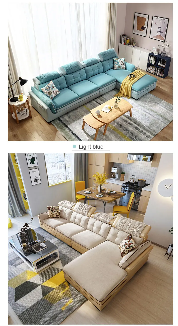 Modern  L Shaped Chaise Longue Seater Home Furniture Room Sofa Set
