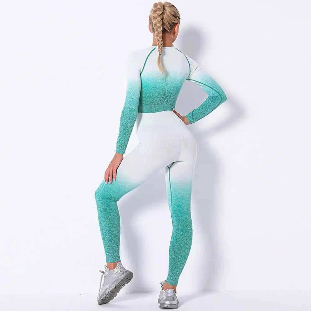 

2020 New Women's Hip-up Running Fitness Yoga Set Stretch Buttocks Tight Leggings Seamless Umbilical Short Sleeves Sports Clothes