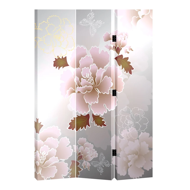 

Colorful elegant folding waterproof canvas screen 3 panels room divider for meeting and restaurant., Customized