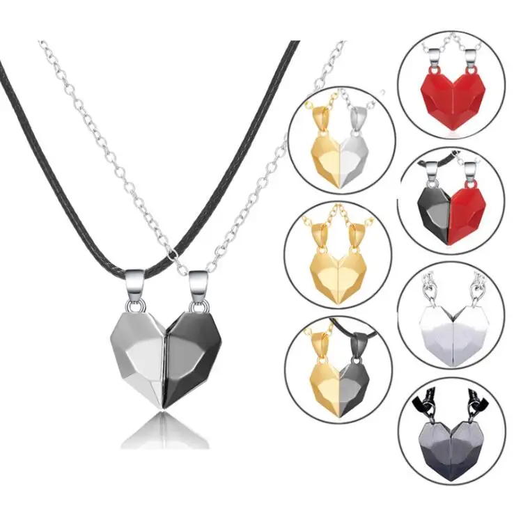 

Couple Necklace Magnet Suction Wishing Stone Attraction Pendants Love for Long best friend necklace