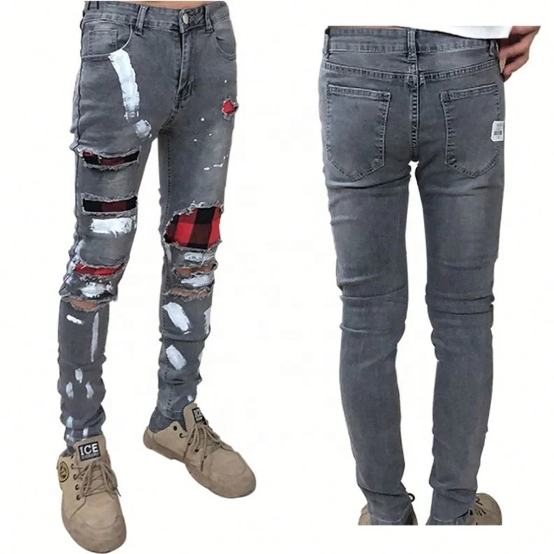 

Jhcentury Fashion New Denim Jogger Pant High Stretch Jeans, Gray