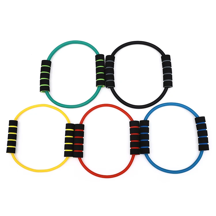

Resistance Band Tube Set Exercise Strech Elastic Fitness O Shape TPE Pull Rope, Yellow, red, blue, green,black