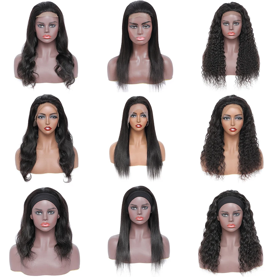 

Raw Brazilian Cuticle Aligned Virgin Human Hair Lace Front Wigs for Black Women 13X4 Frontal Wigs Cheap Machine Made Wigs, Natural black color hair wigs