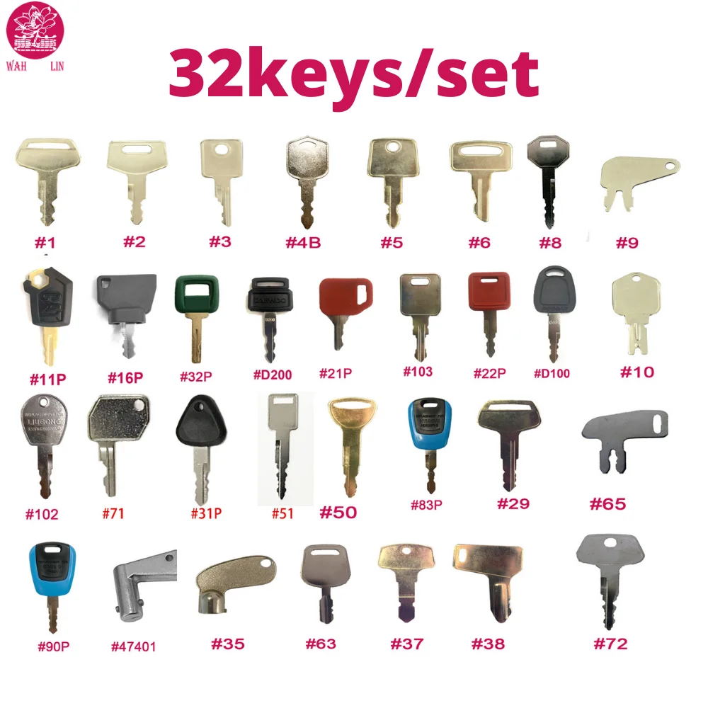 

32 Keys Construction Heavy Equipment Ignition Key Set Cat Case JD Komatsu JCB NH - Heavy equipment Machinery Parts Wah Lin