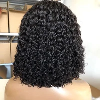 

FYX Short Bob Curly Lace Frontal Human Wig Peruvian 100% Remy Hair Can Be Dyed Lace Frontal Human Hair Wigs