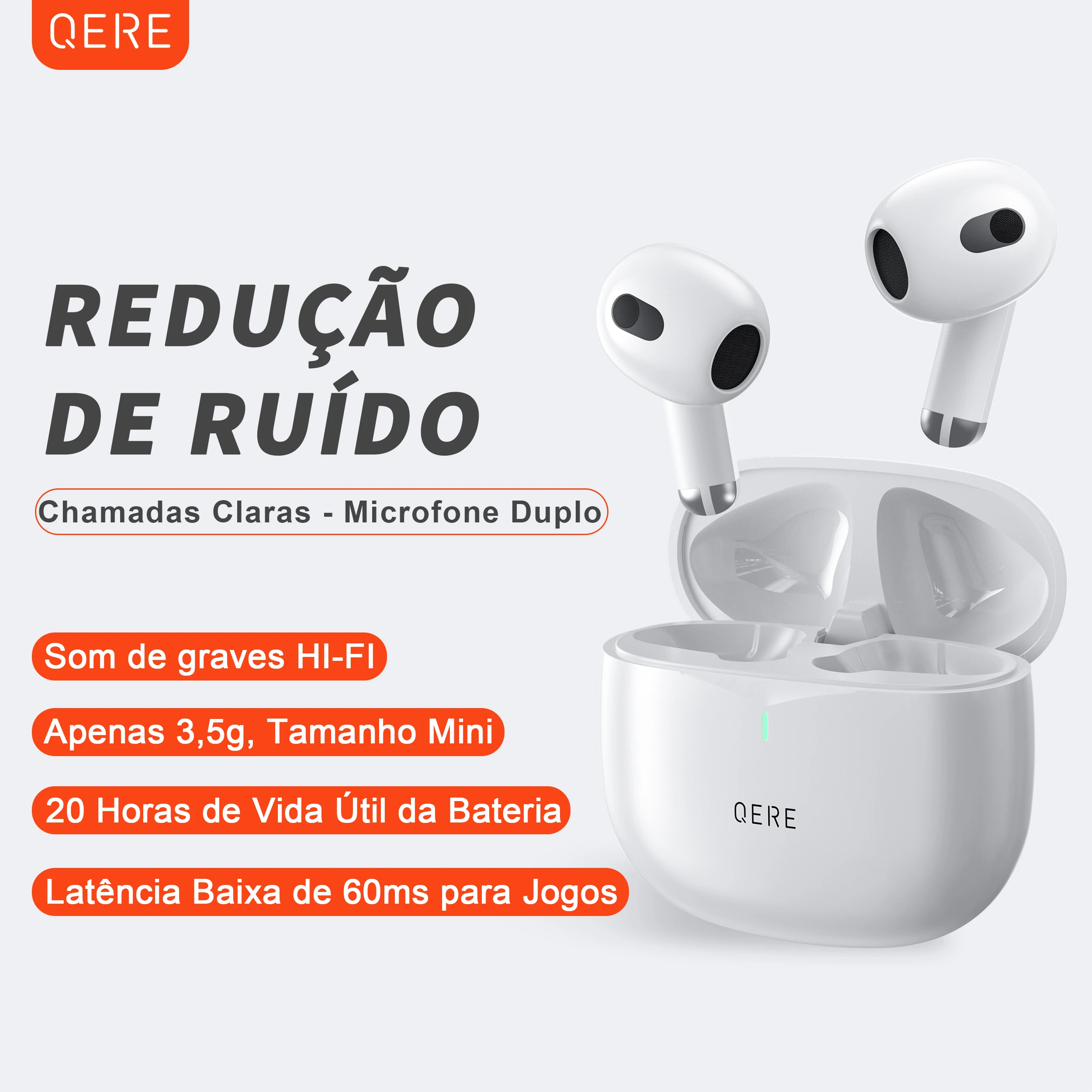 

Ship From Brazil QERE Waterproof Blue In Ear TWS Headset Gaming Sport Tooth Earbud Wireless Earphone Headphone