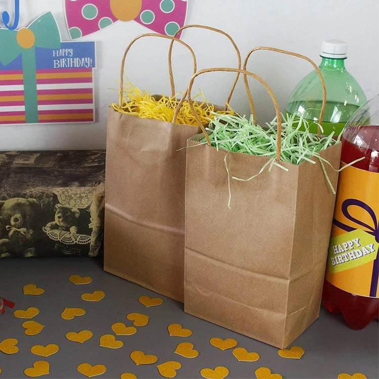 
Custom Your Own Logo Size Color Cheap Food Take Away Bown kraft Paper Bag with handle 