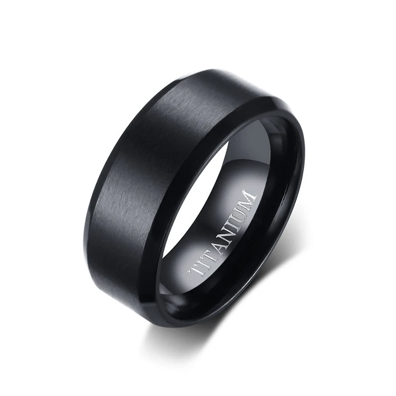 

Anillo de titanio boda eternity piercing black blank ring titanium wedding ring for men