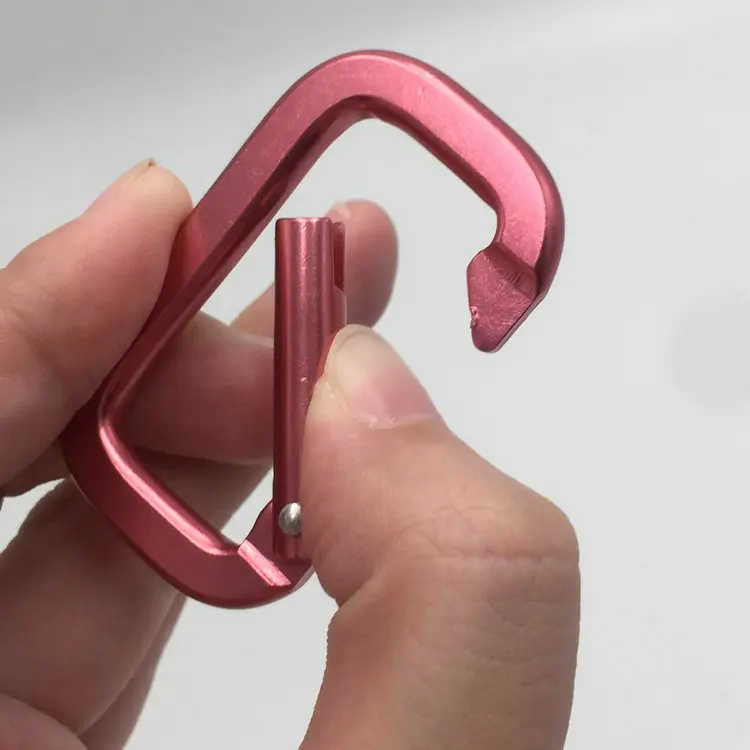 
Custom square aluminum clip keychain rectangle carabiner with strap 