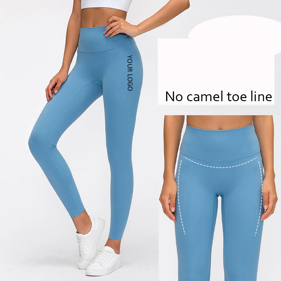 

2021 New solid colour no camel toe line lulu Lemon Quick-drying Running High waist Yoga Fitness Leggings, Customized color or in-stock color