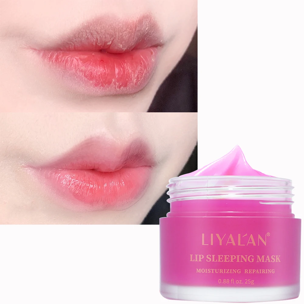 

Wholesale Natural Organic Pink Lip Mask Vegan Lipmask Repairing Lip Sleeping Mask Moisturizing Collagen Lip Mask