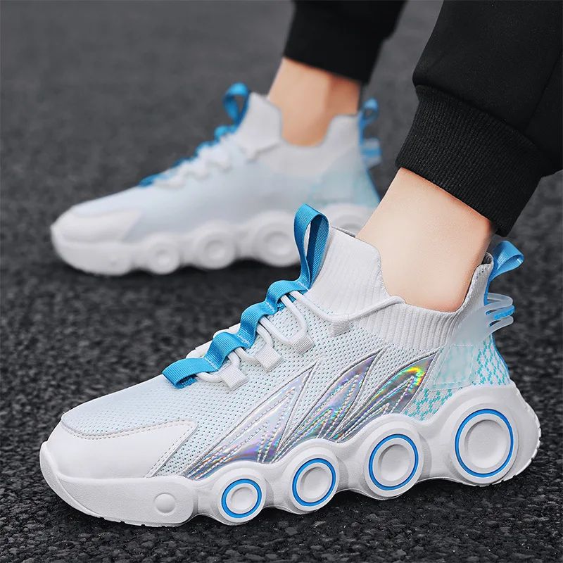 

hot sale causal style breathable running shoes men's sneaker, Black white others