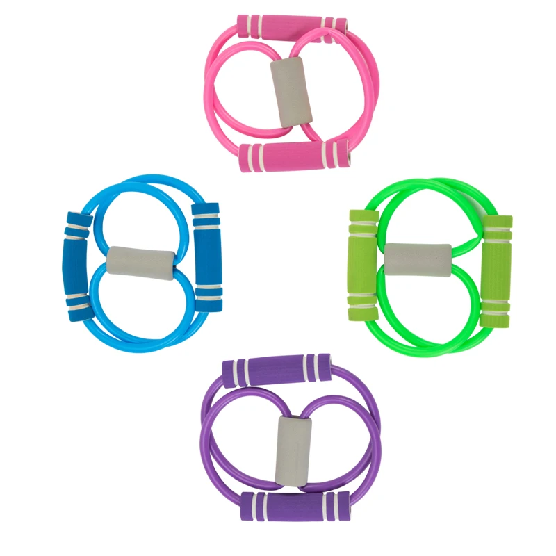 

Cheap Wholesale 8 Shape Gym Yoga Word Pull Rope, Blue, green, red, purple