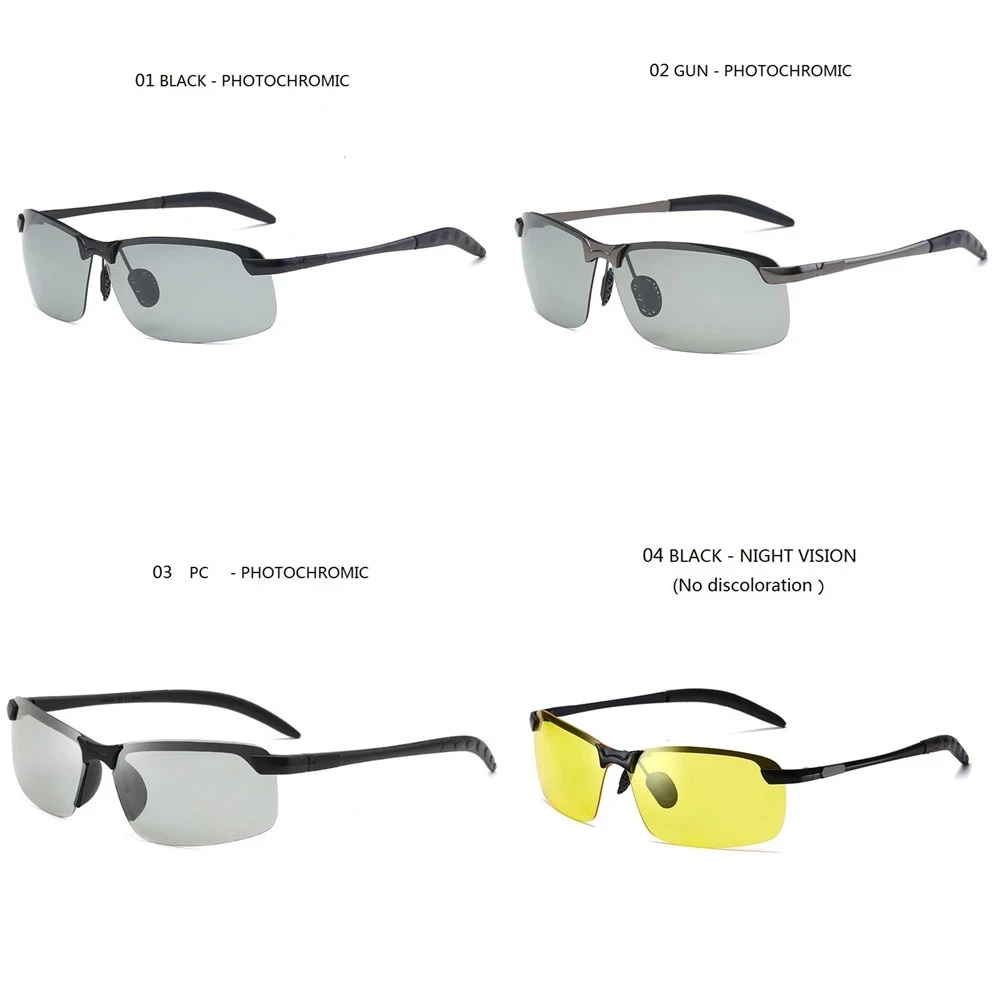 

Photochromic Sunglasses Men Polarized Driving Chameleon Glasses Male Change Color Sun Glasses Day Night Vision Driver's Eyewear, Picture shows