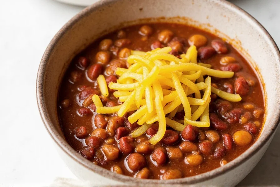Fresh lemon zest sprinkled over chili in a bowl