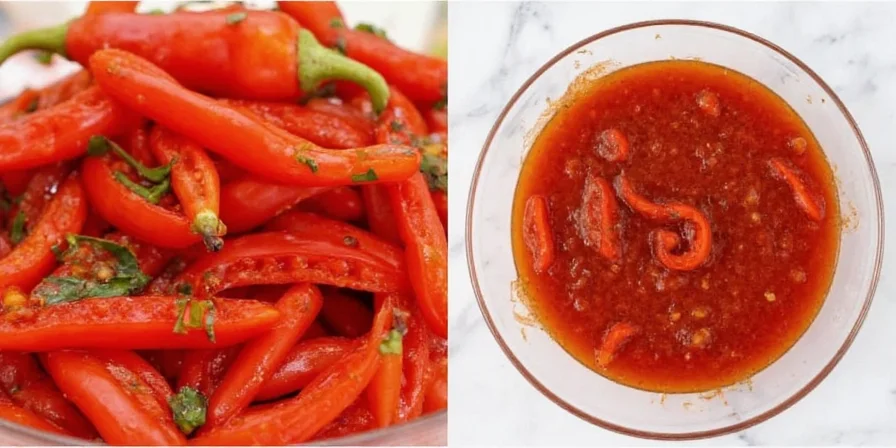 Sauces made from red bell pepper relish