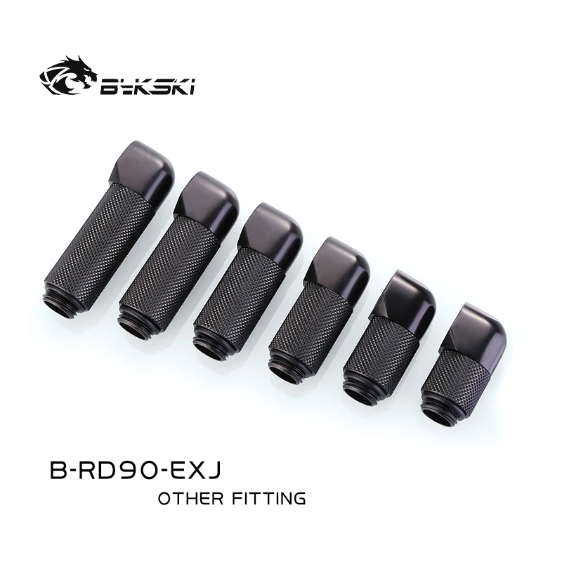 

Bykski Extender Angled Fitting, 90 Degree Rotatable 15mm-40mm G1/4 Thread M-F, Water Cooling Connector, B-RD90-EXJ, Black silver, colors