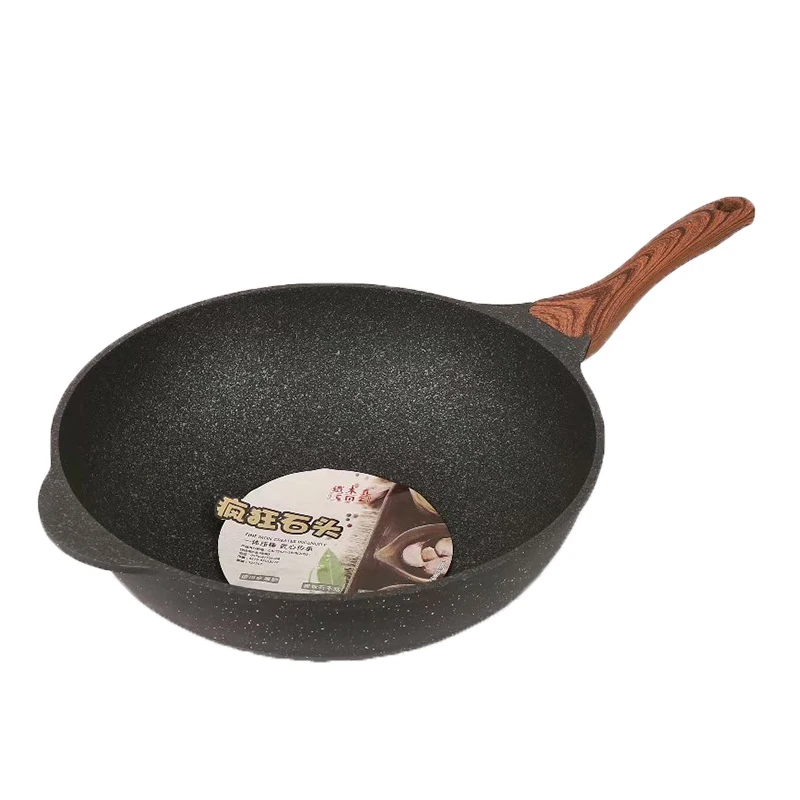 

2020 new products nonstick cookware sets granit coating wok hotel cooking eco origin type wok pan lron chinese