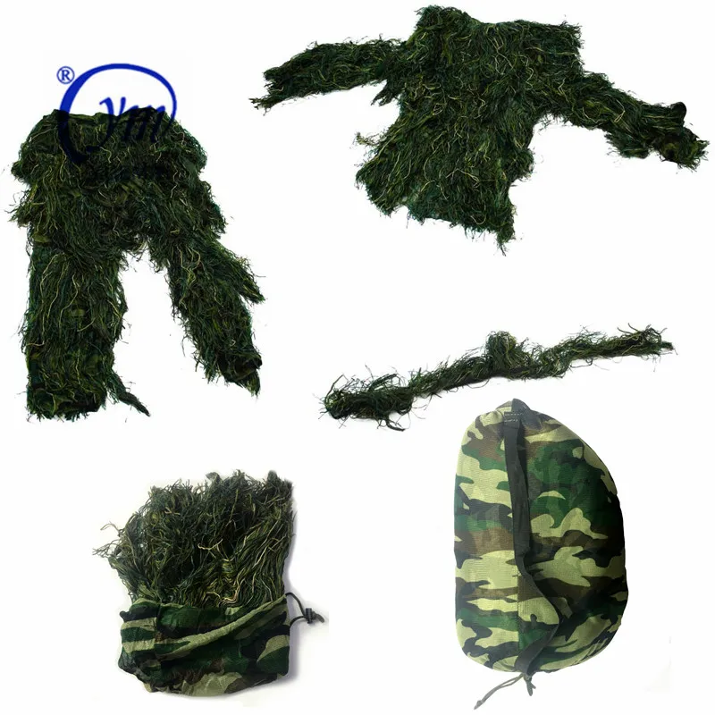 

Hunting Clothing Sniper Suit Military Ghillie Hunting Suits Camouflage Ghillie Suit, Woodland, dry grass (desert), white, ultra-light 3d leaves series