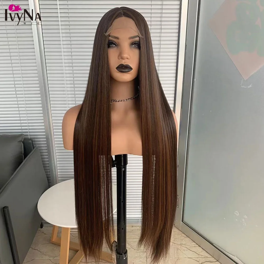 

30 Inches #430 Silky Lace Front Wig For Black Women Synthetic 3x5 Base Skin Machine Made Hair Wig Futura Japanese Fiber Wigs