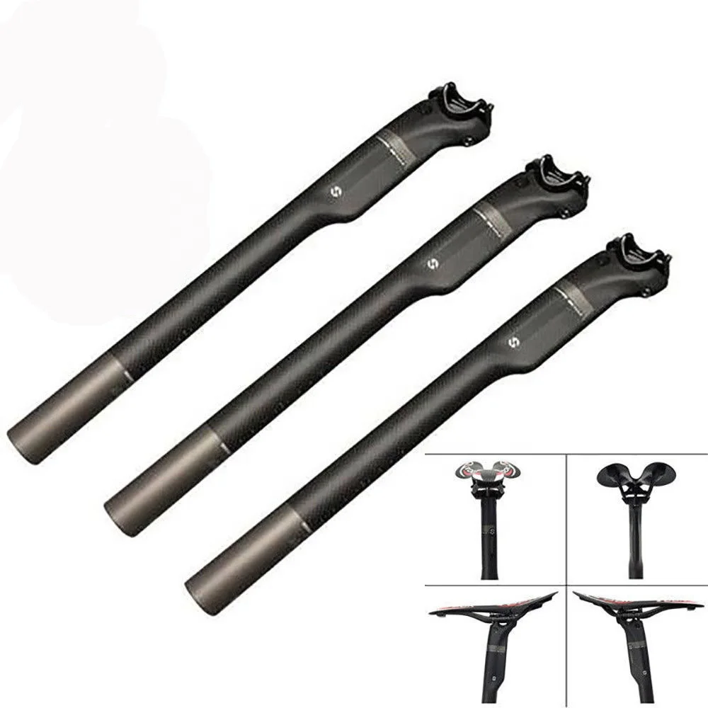 

27.2/30.8/31.6 *350 400 mm TOSEEK Carbon Seatpost Bike Seat post tube MTB Road mountain Bicycle seat post bike parts, Black