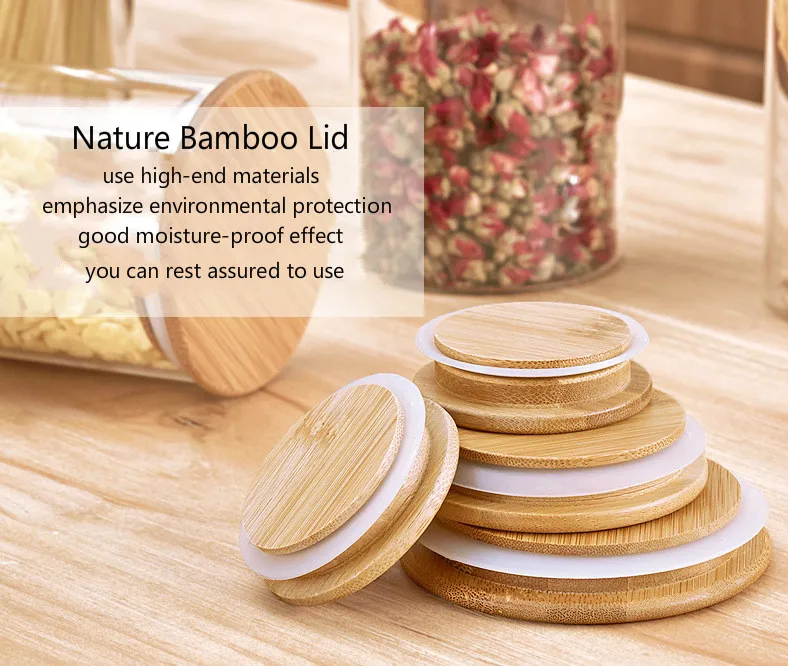 Wholesale Multisize Bamboo Lid For Glass Candle Jar Or Sealed Cans