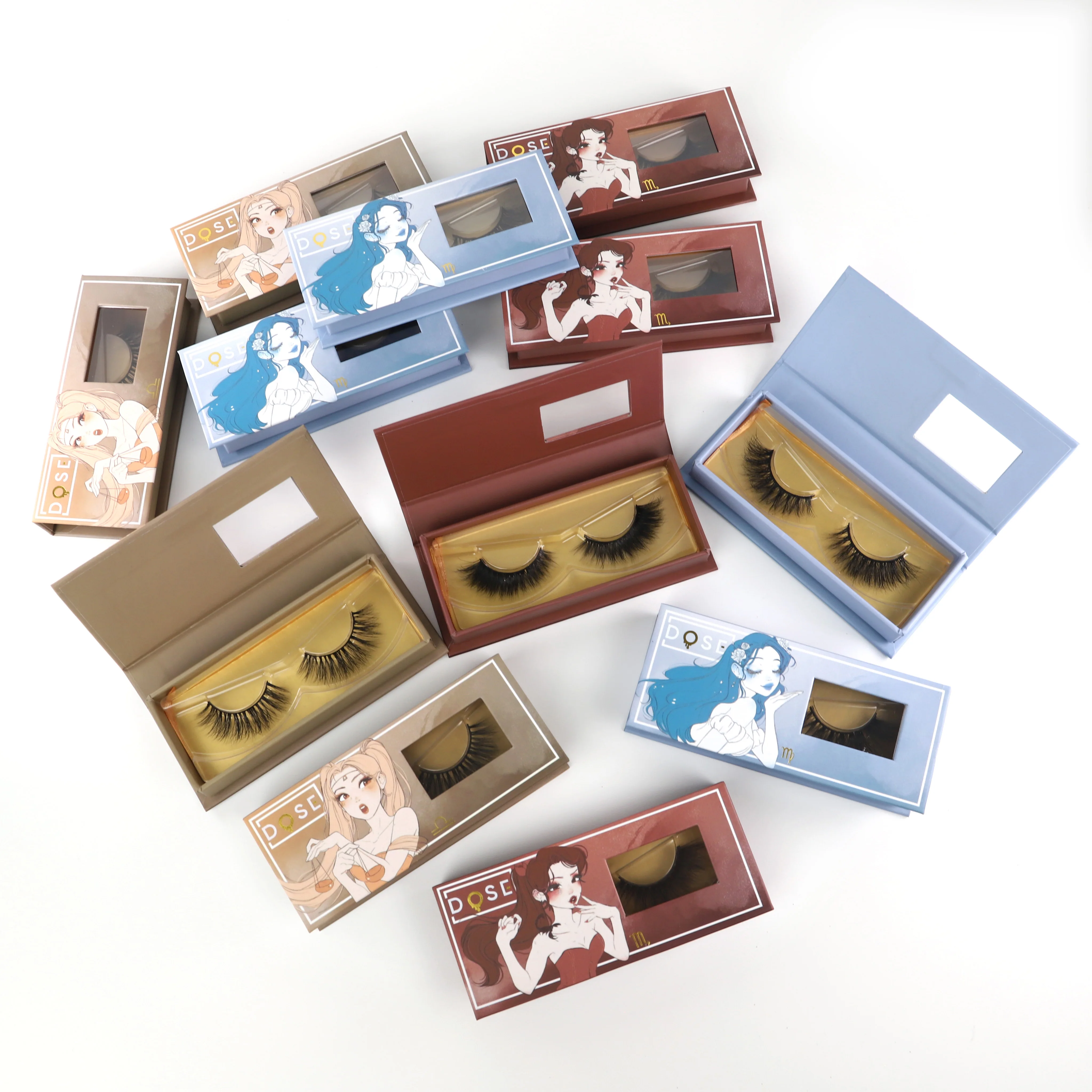

6d series 3d mink eyelash eyelash packaging box, Natural black