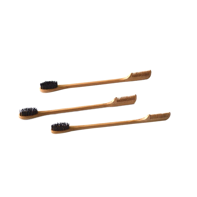 

Wholesale Natural Bamboo Custom Double Side Hair Edge Control Brush
