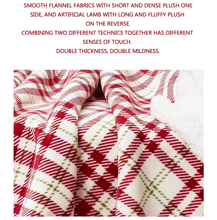 Warm Heavy Blanket Mexican Moving Plaid Sensory Faux Fur Throw Blanket